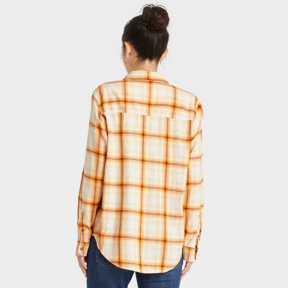 Universal Thread Button Down Yellow White Plaid S… - image 2